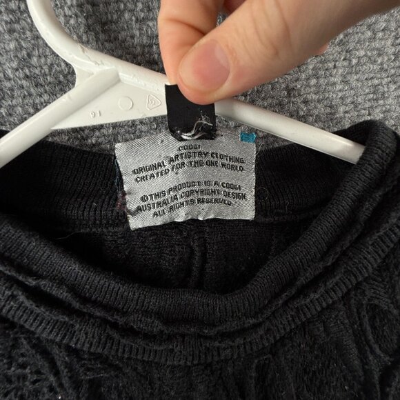 COOGI Australia Black 3D Textured Knit Sweater Pullover Cotton Small Ladies - Picture 9 of 16